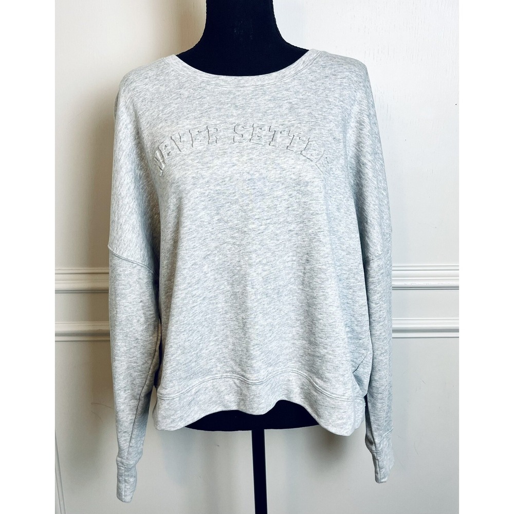 Fabletics‎ Sweatshirt Womens XL Gray Crew Neck Long Sleeve Athleisure Top